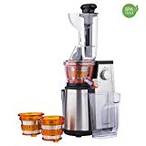 Extracteur de Jus de Fruits et Légumes vertical GSX24 H.Koenig Centrifugeuse Vitamin + sans BPA - 82 mm Large Bouche - 3 tamis pour jus fin ou épais et sorbet - Pression douce - 50 tours 400 W